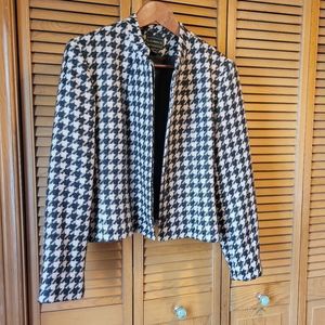 Louben II Herringbone Light Pink & Black Jacket with Silver Details
